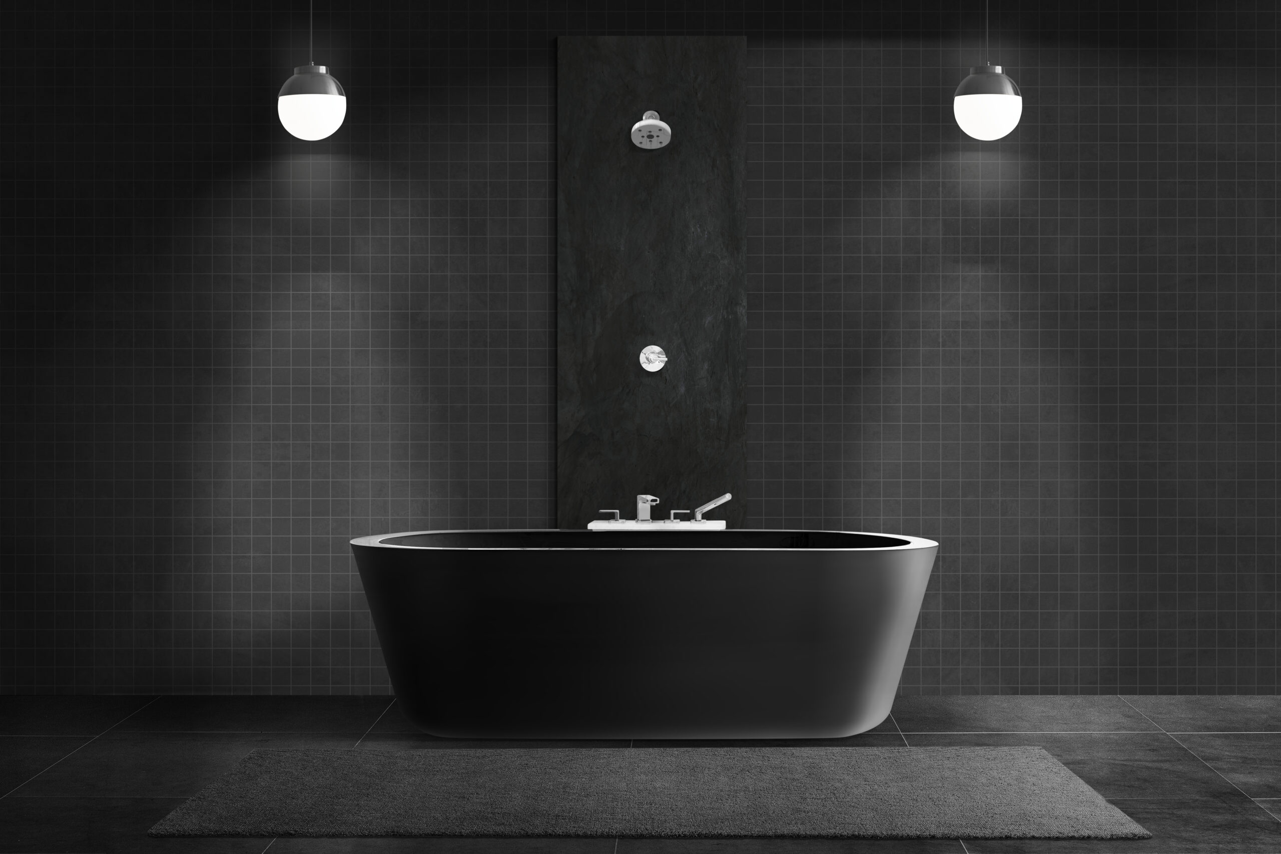 black luxury bathroom authentic interior design