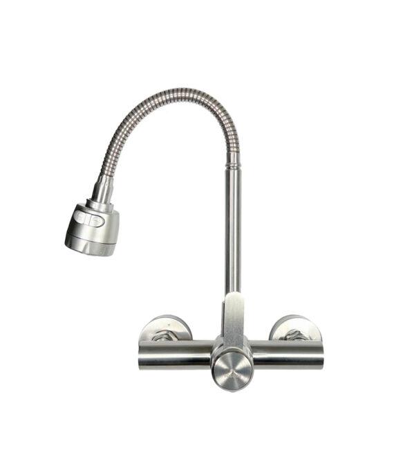 360° Movable Shower Neck Kitchen Mixer – Stainless Steel