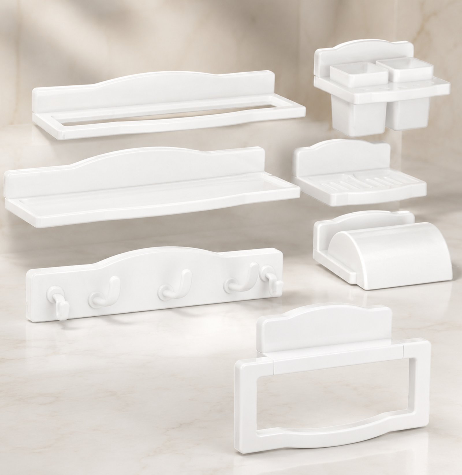 SPLASH PLASTO Accessories Set – White Ivory