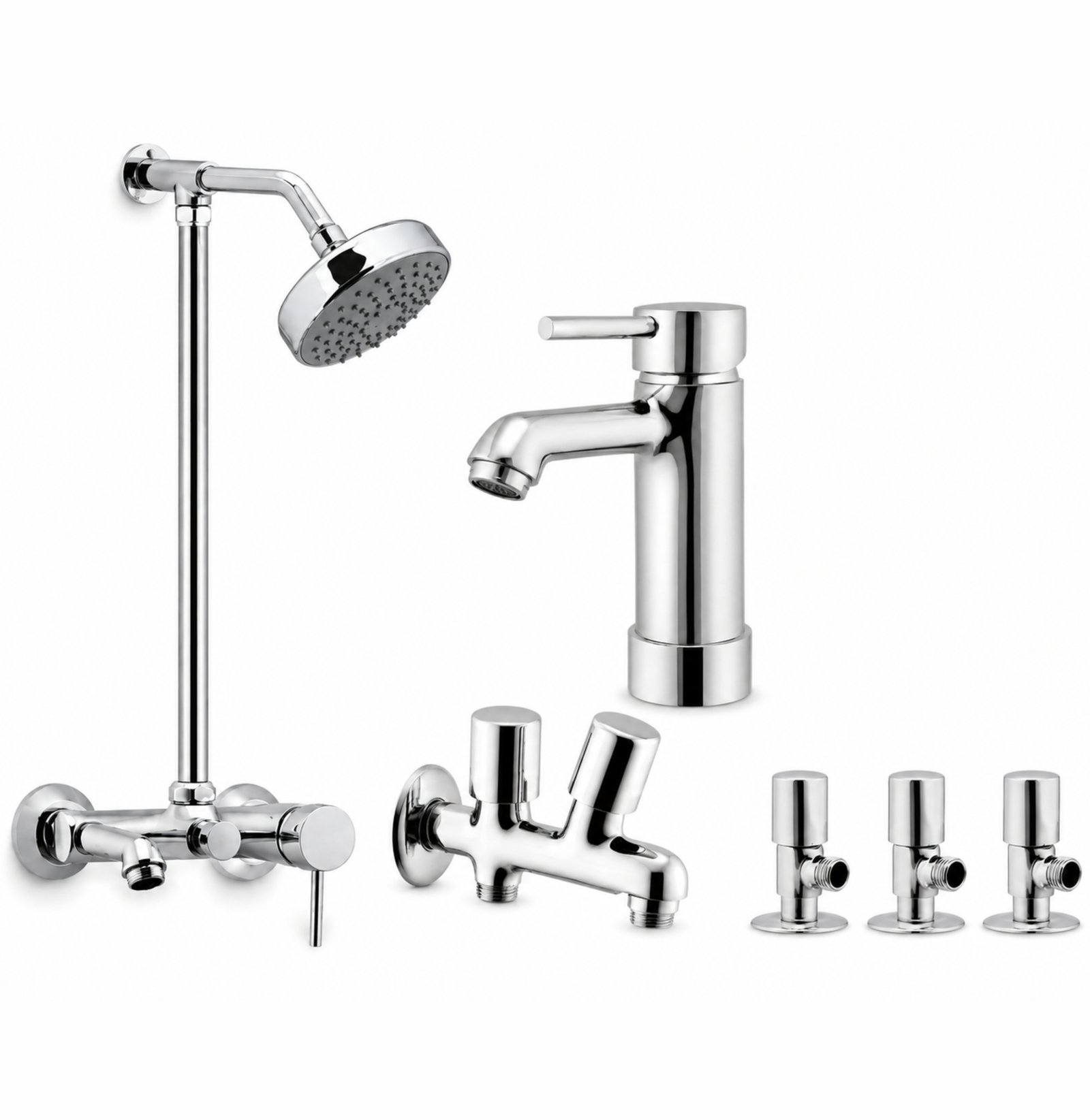 3 Star Aquana Complete Bathroom Set 8-Pcs – Chrome Finish