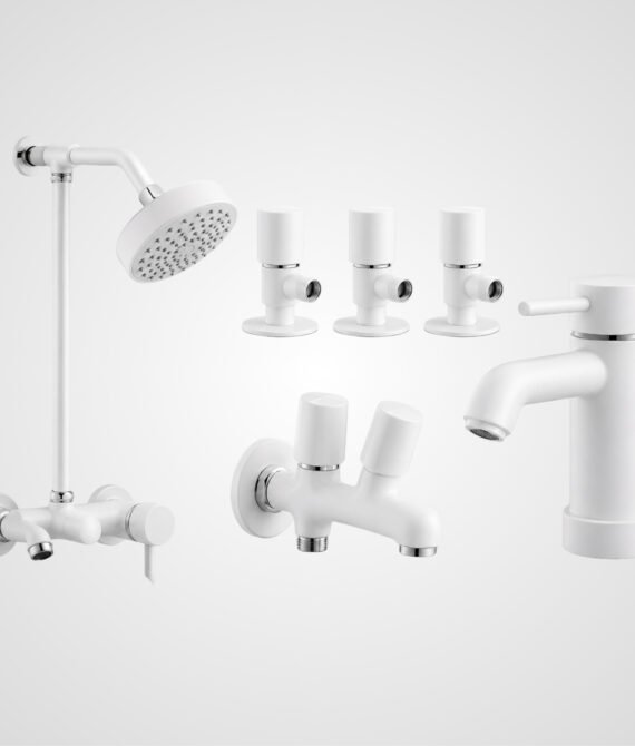 3 Star Aquana Complete Bathroom Set 8-Pcs – White Finish