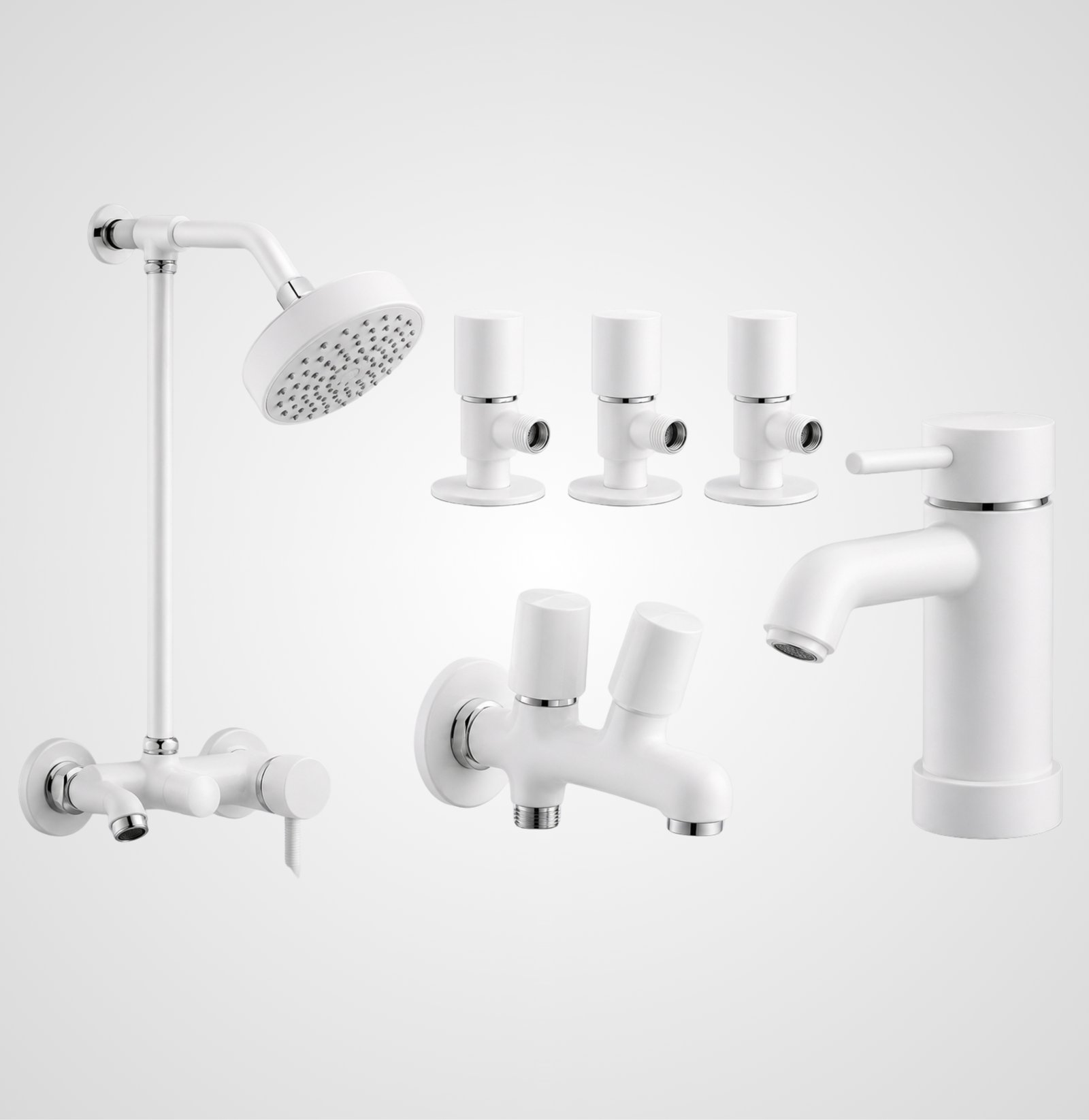 3 Star Aquana Complete Bathroom Set 8-Pcs – White Finish
