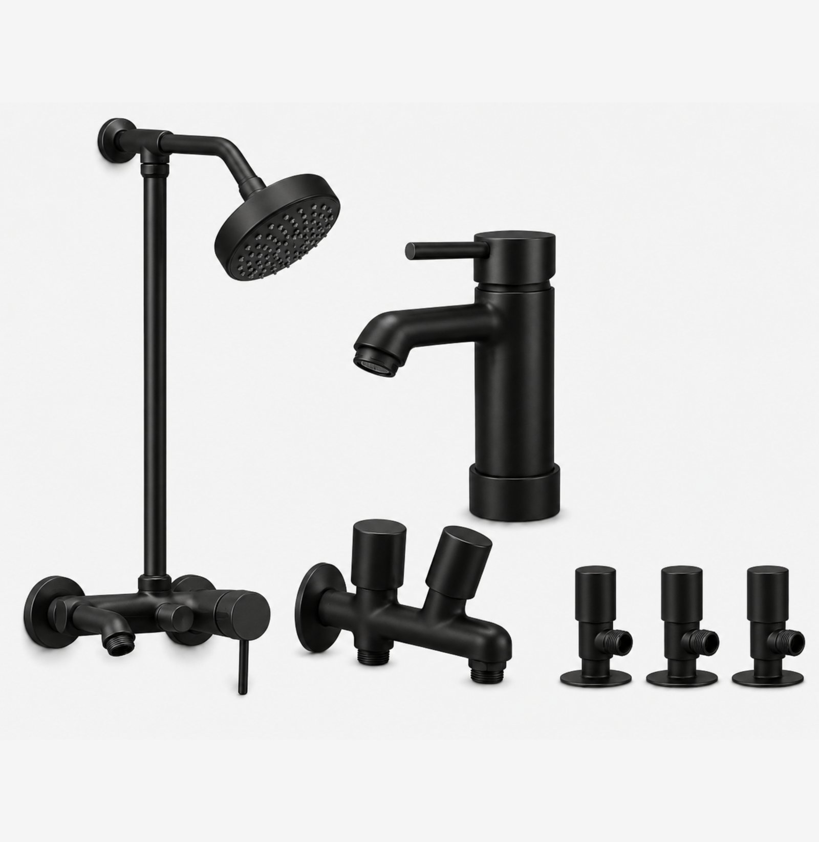 3 Star Aquana Complete Bathroom Set 8-Pcs – Black Finish