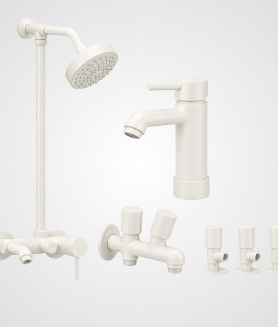 3 Star Aquana Complete Bathroom Set 8-Pcs – Off White Finish