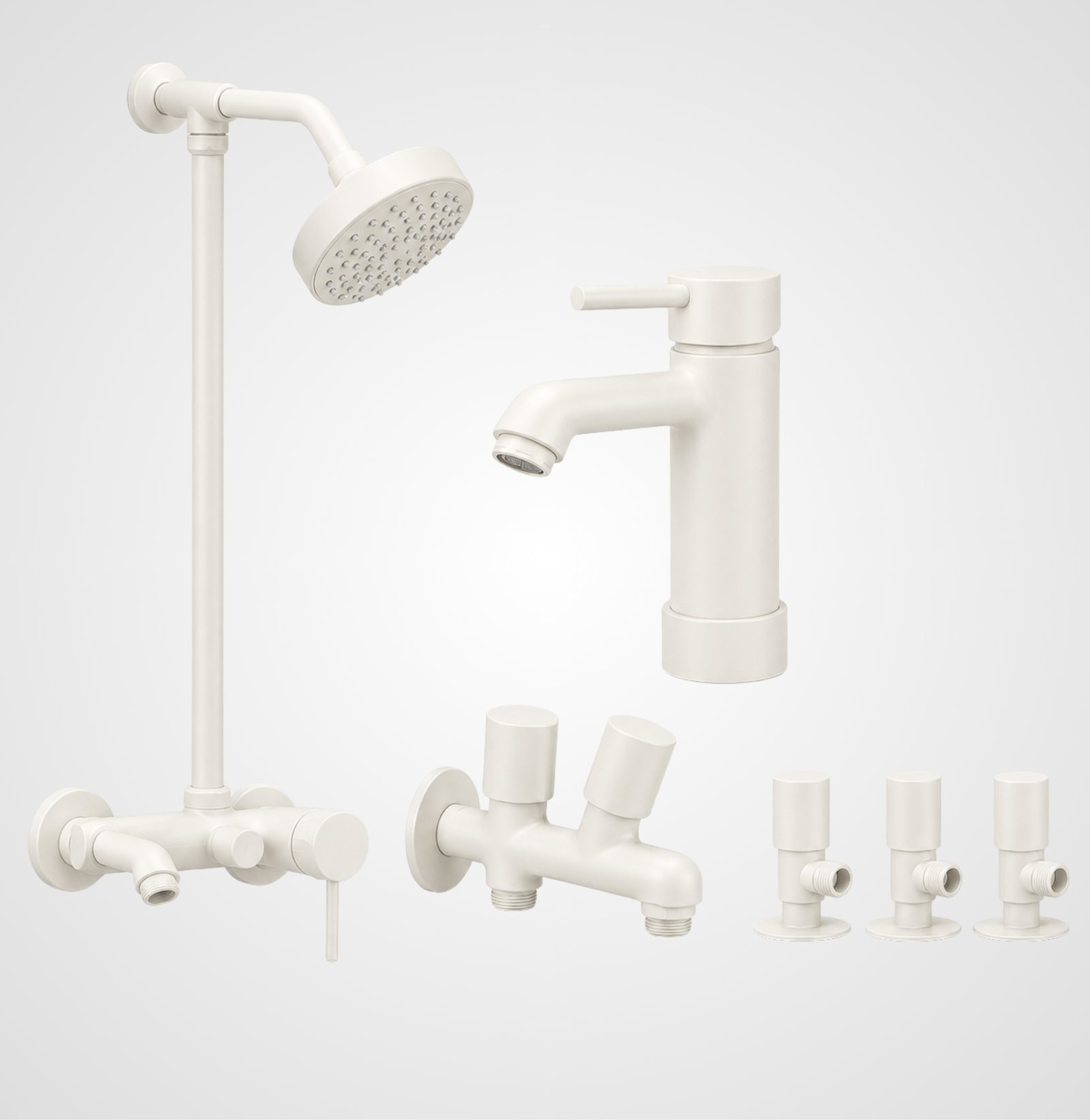 3 Star Aquana Complete Bathroom Set 8-Pcs – Off White Finish