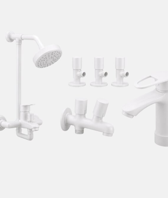 3 Star Pure Complete Bathroom Set 8-Pcs – White Finish