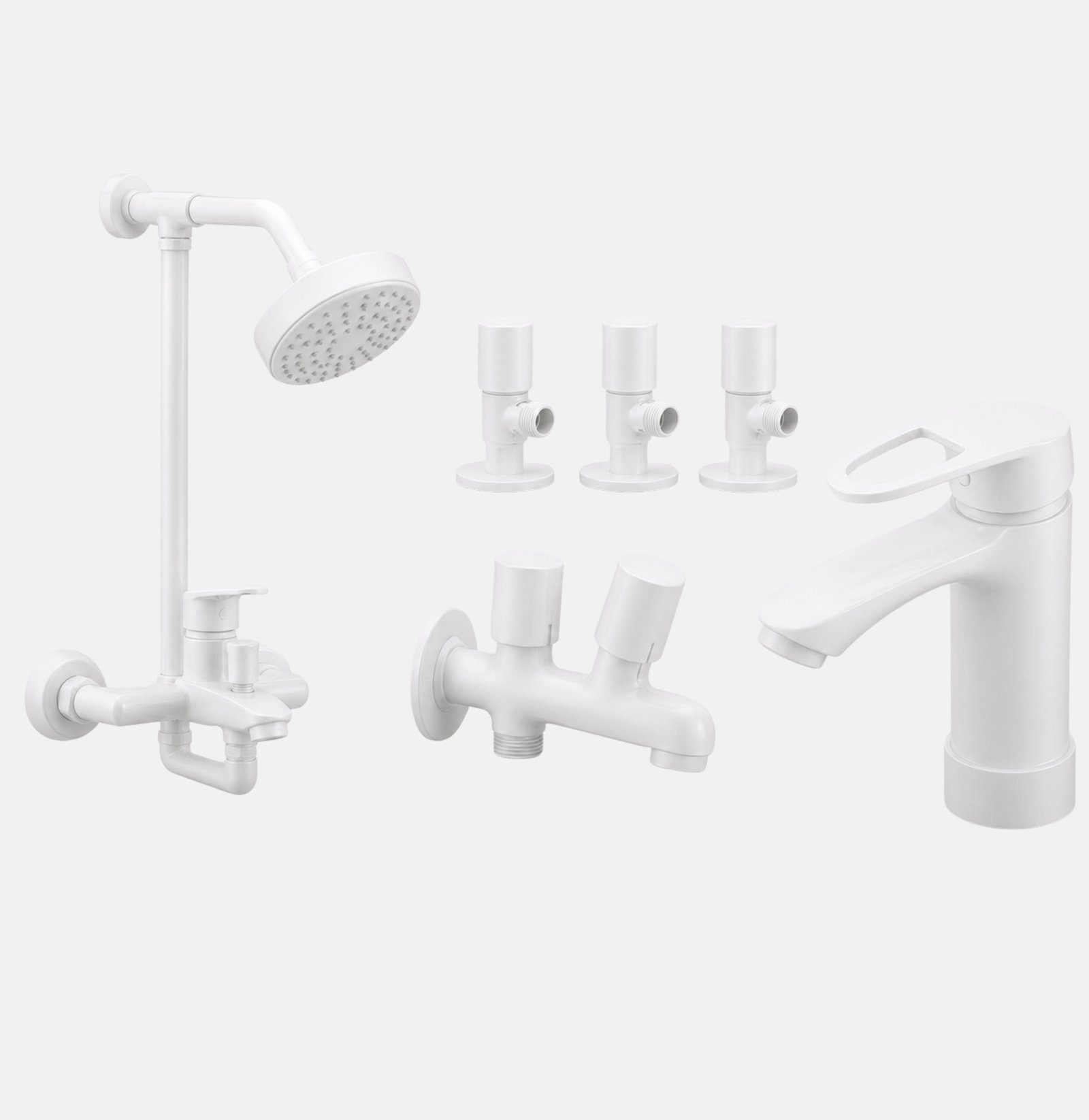 3 Star Pure Complete Bathroom Set 8-Pcs – White Finish