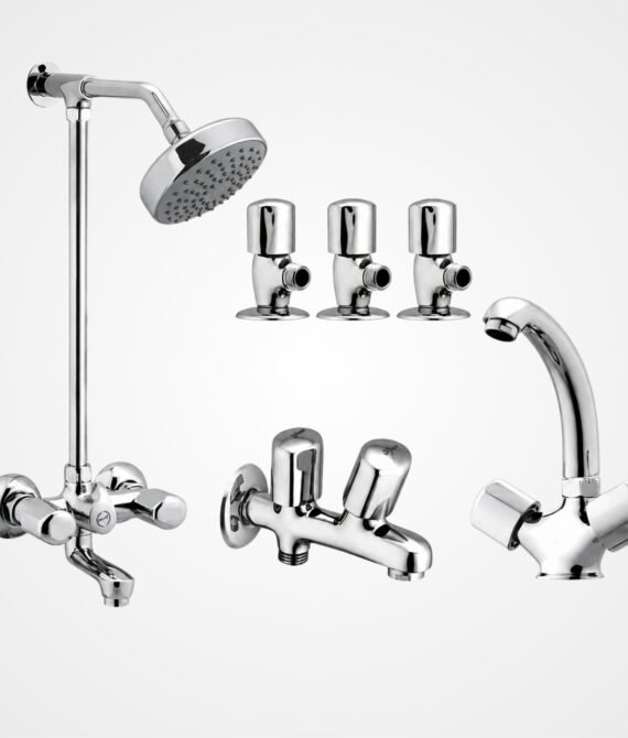 3 Star Standard Standard Chrome Complete Bathroom Set – 8 Pcs