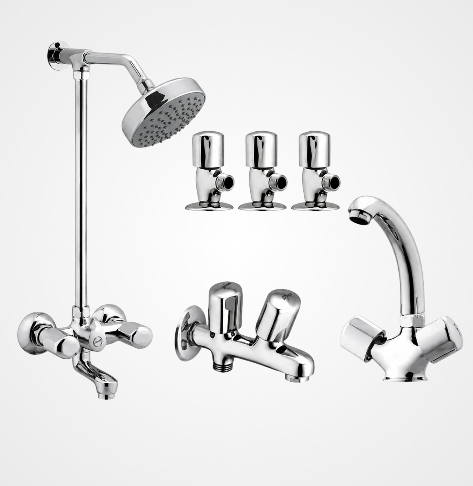 3 Star Standard Standard Chrome Complete Bathroom Set – 8 Pcs