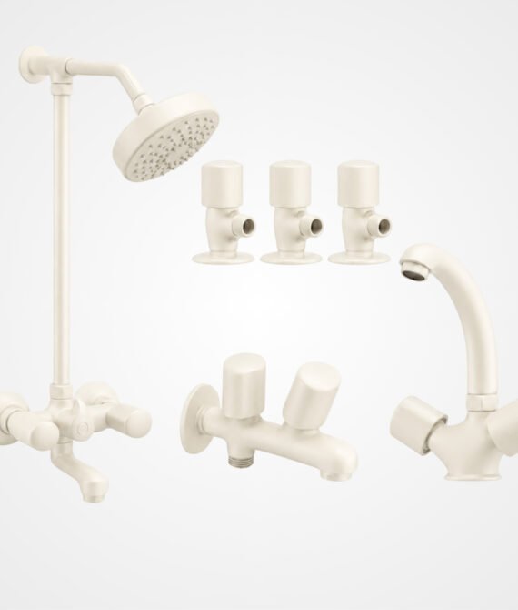 3 Star Standard Off White Complete Bathroom Set – 8 Pcs