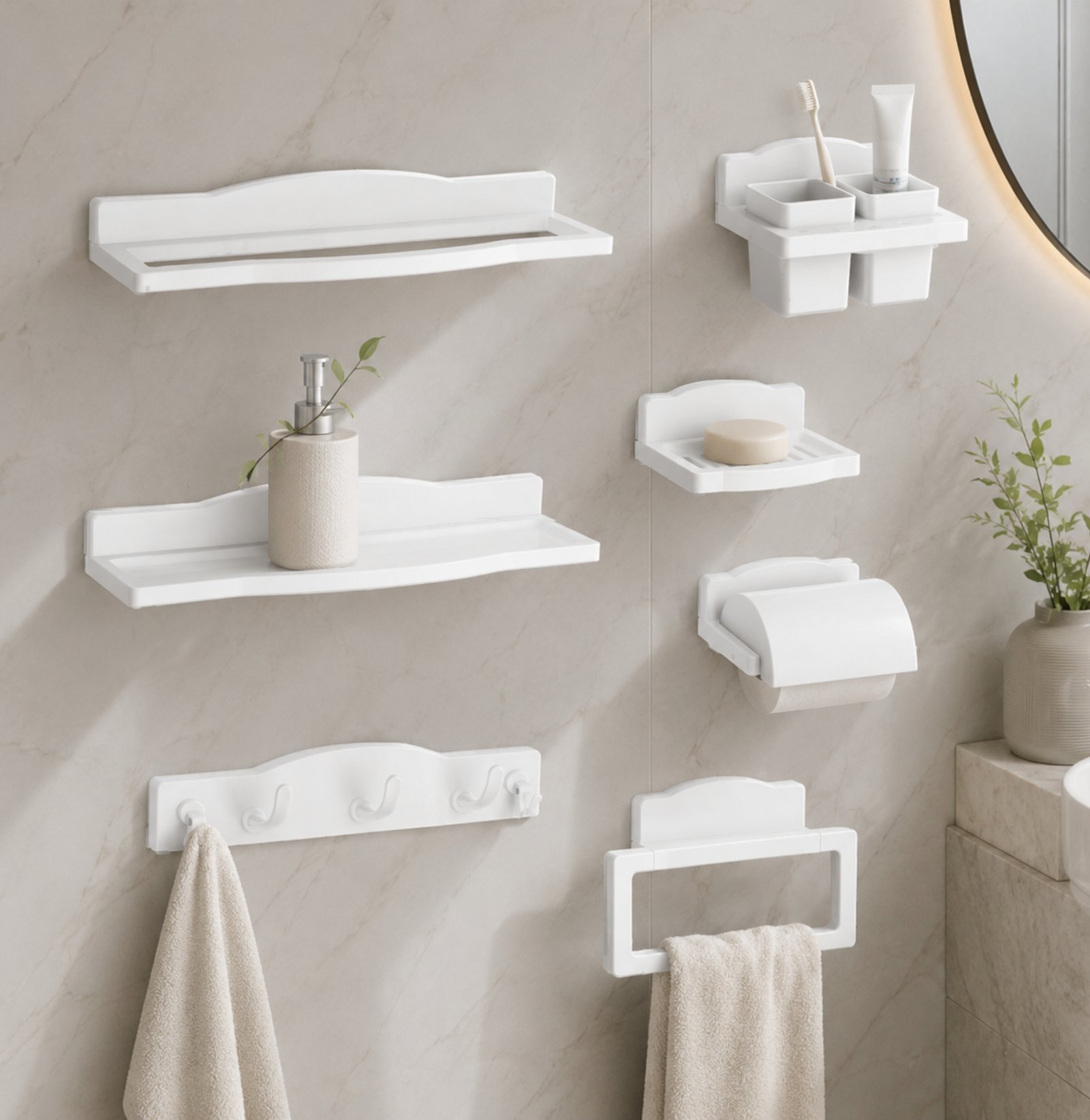 SPLASH PLASTO Accessories Set – White Ivory - Image 2