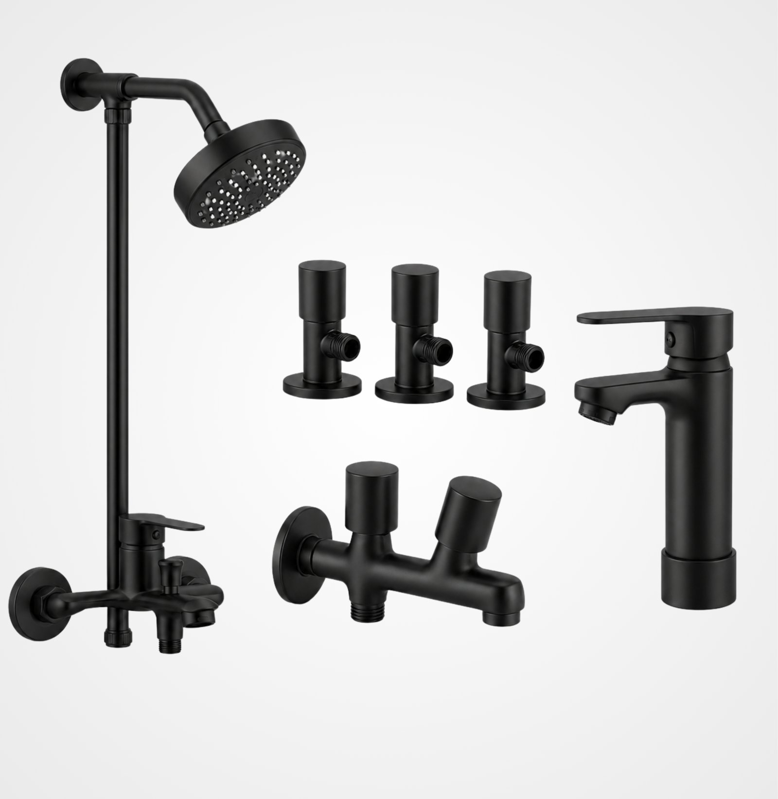 3 Star DUNE Black Complete Bathroom Set – 8 Pieces