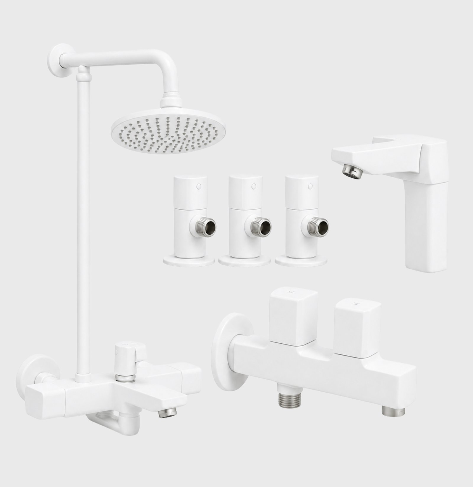 3 Star Elegance Complete Bathroom Set 8-Pcs – White Finish