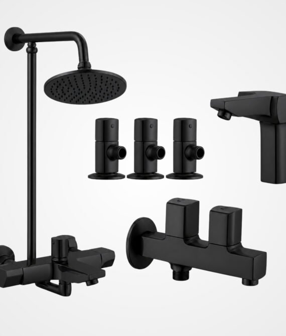3 Star Elegance Complete Bathroom Set 8-Pcs – Black Finish