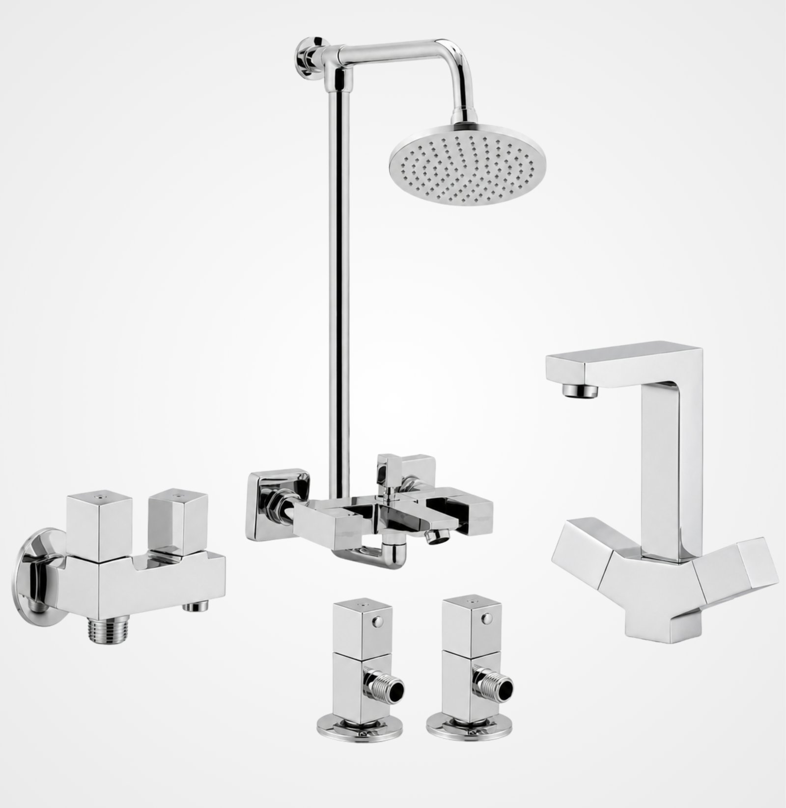 3 Star QUAD Chrome Complete Bathroom Set – 8 Pieces
