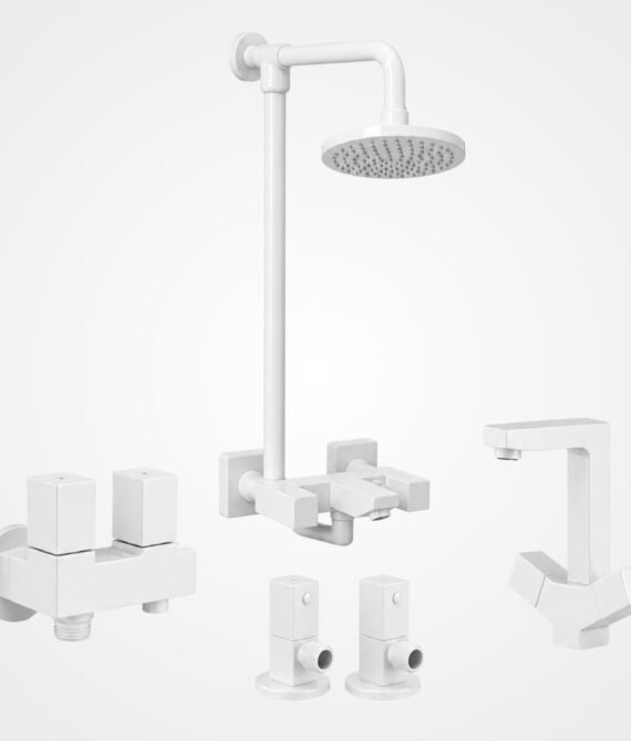 3 Star QUAD White Complete Bathroom Set – 8 Pieces