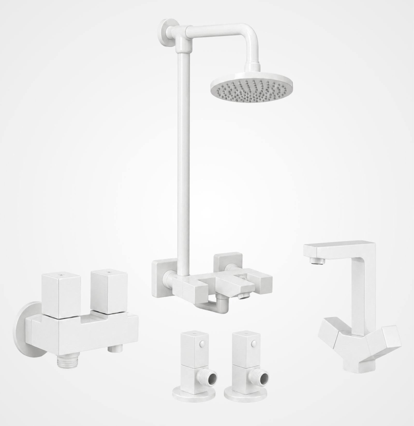 3 Star QUAD White Complete Bathroom Set – 8 Pieces