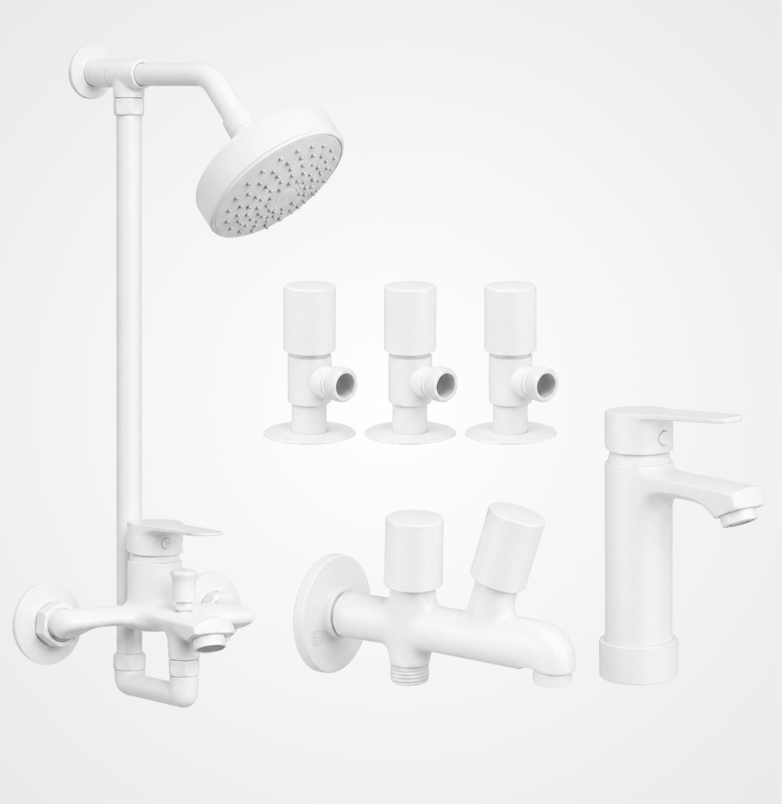 3 Star DUNE White Complete Bathroom Set – 8 Pieces