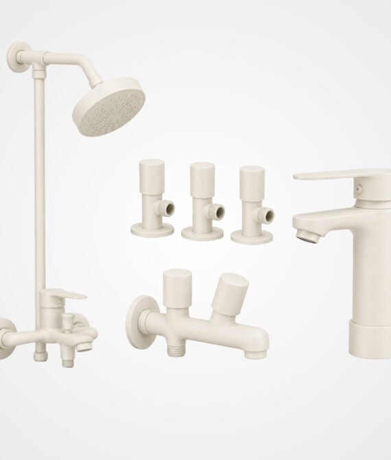 3 Star DUNE Off White Complete Bathroom Set – 8 Pieces