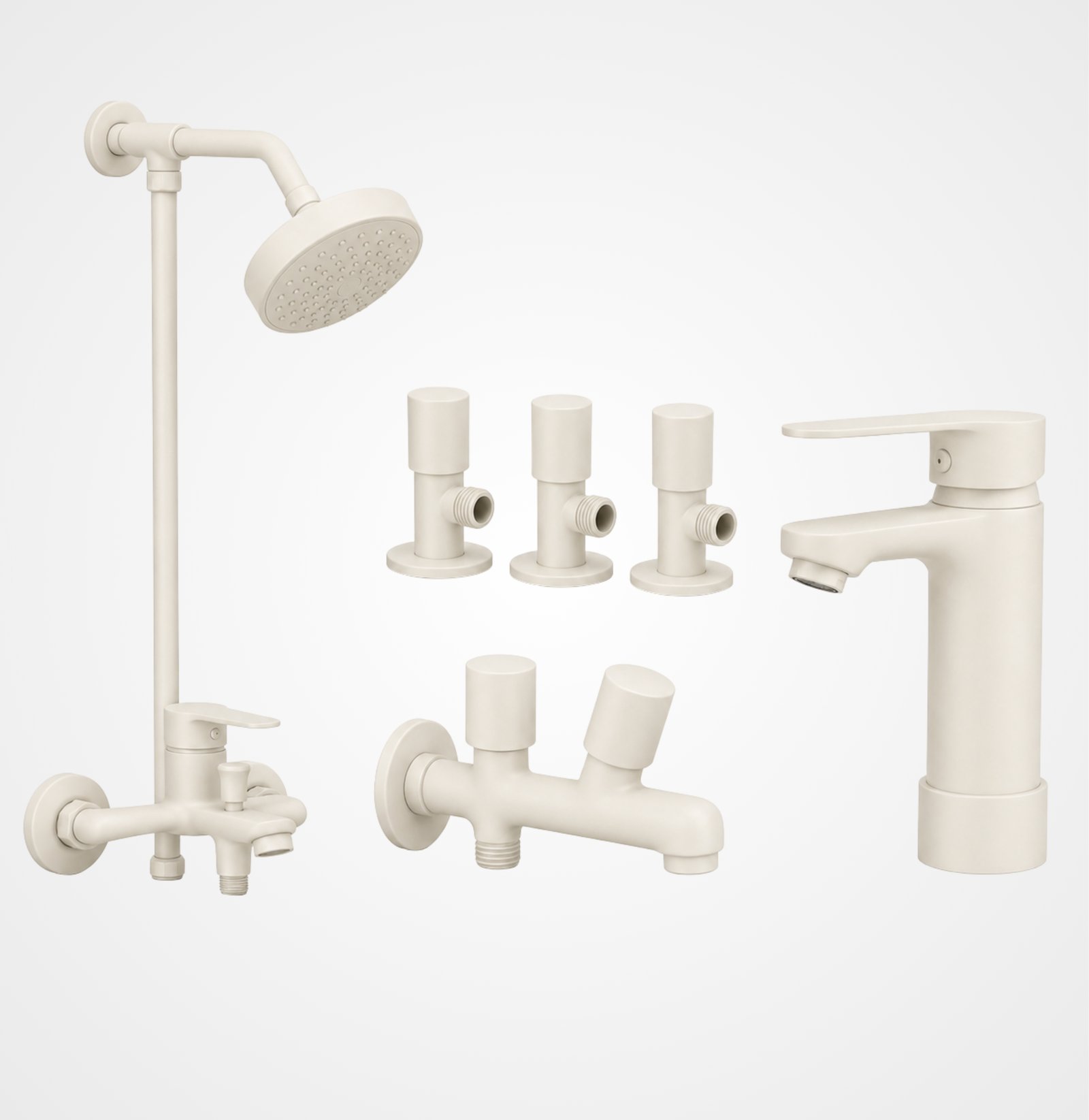 3 Star DUNE Off White Complete Bathroom Set – 8 Pieces