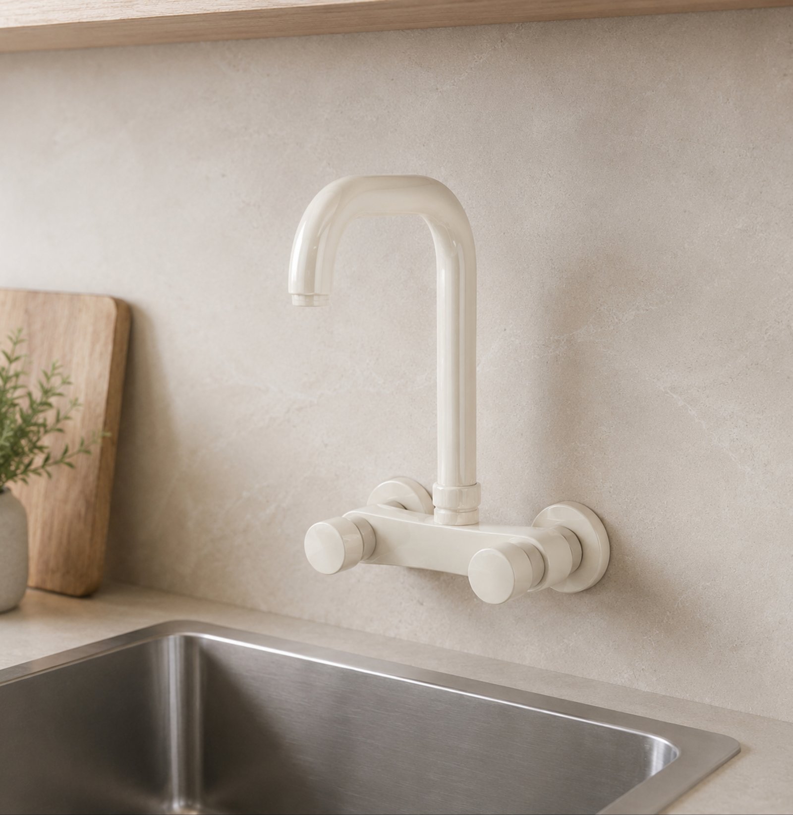 3 Star Sink Mixer Off White – BLOOM Quarter Round | SBM-01 - Image 3