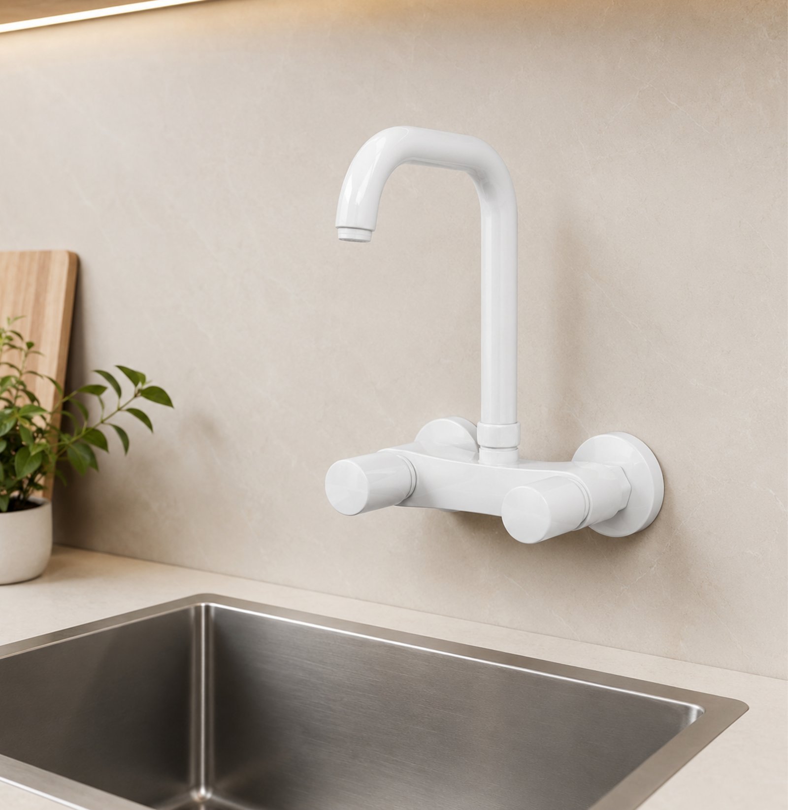 3 Star Sink Mixer White – BLOOM Quarter Round | SBM-01 - Image 3