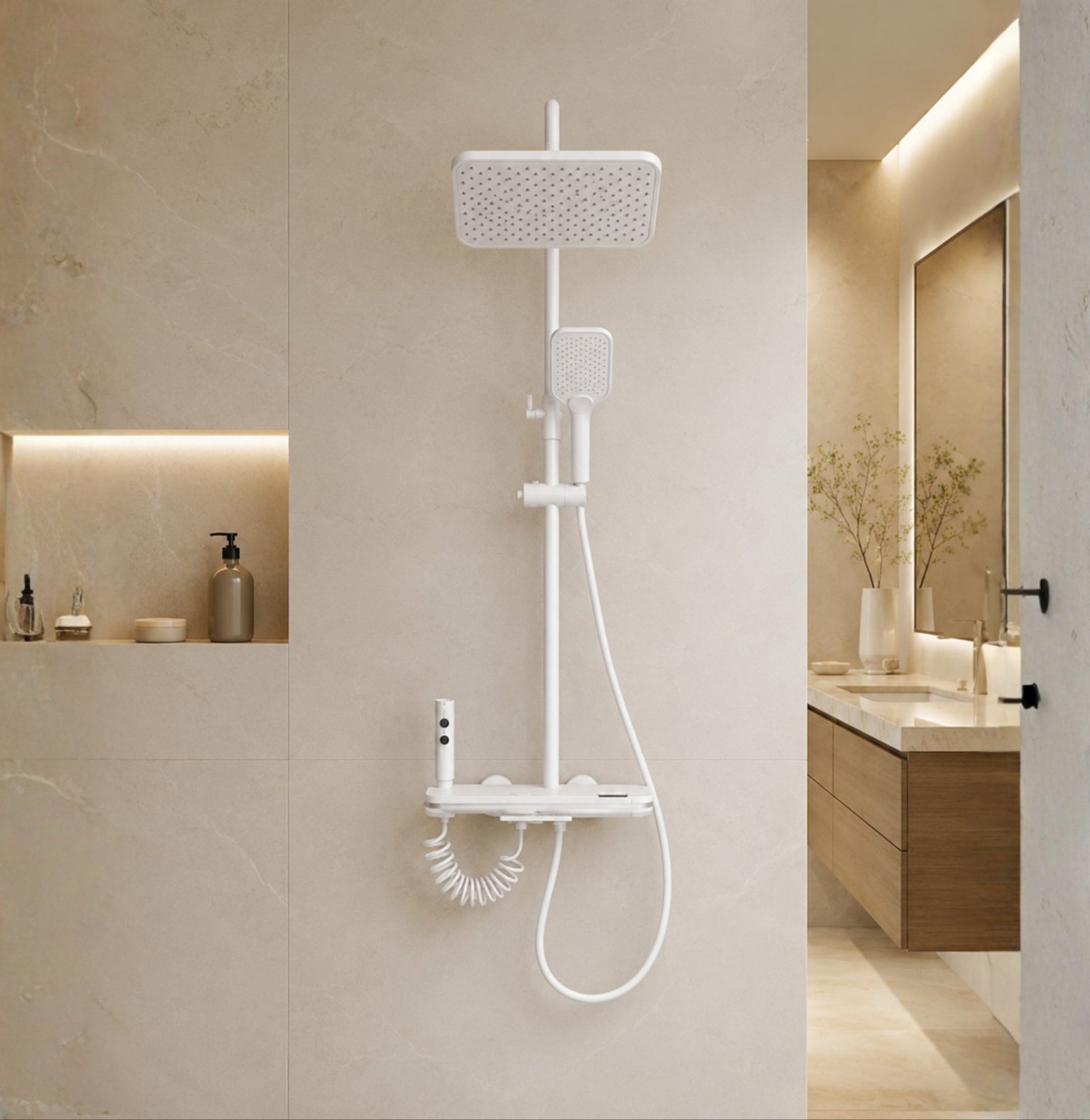 FL Shower Set FL013 – Matte White Finish - Image 4