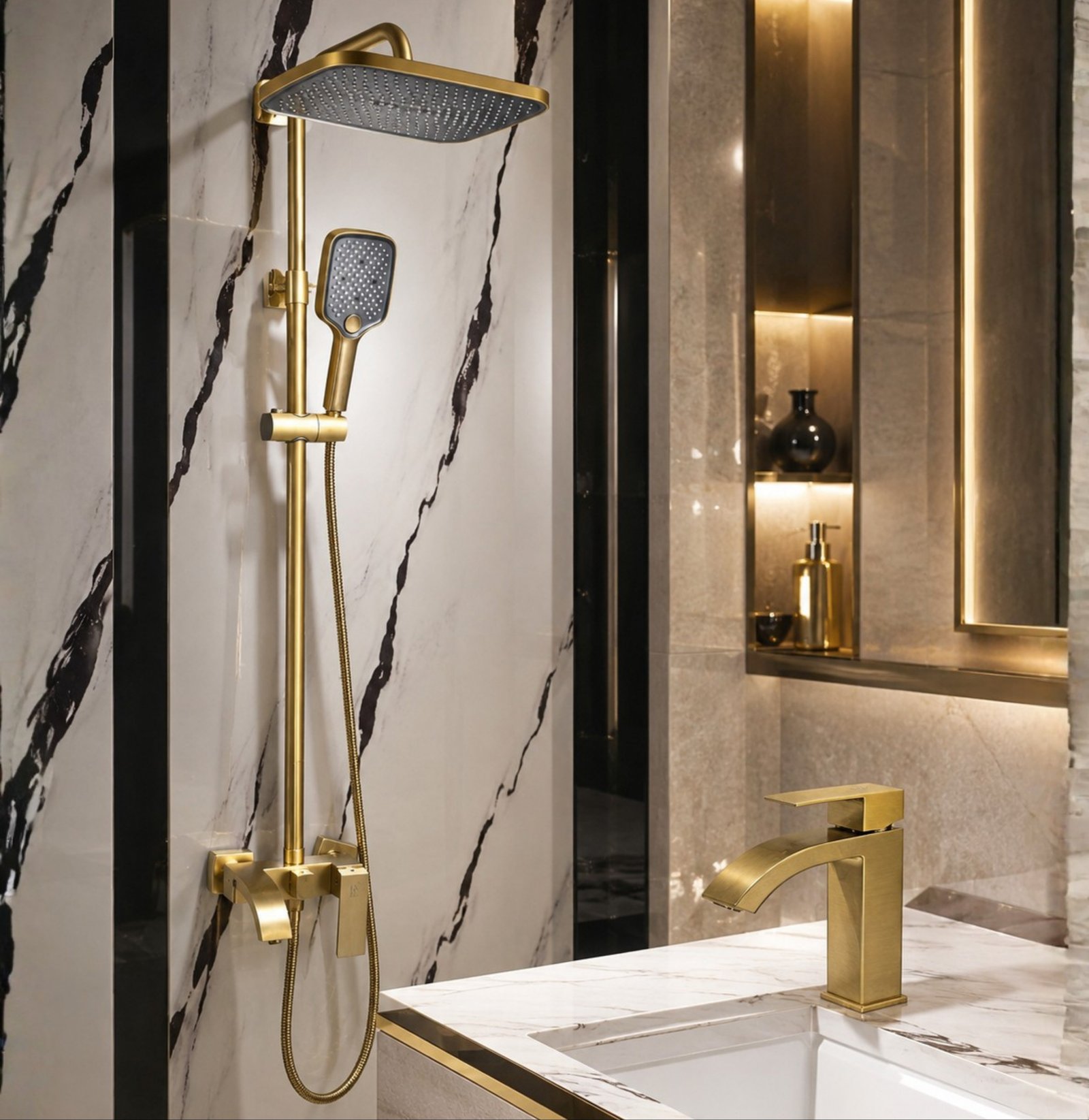FL Shower Set 0023 FL – Gold Finish - Image 4