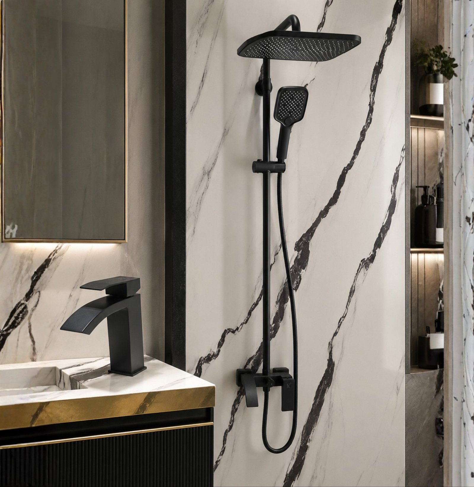 FL Shower Set 0023 FL – Black Finish - Image 4