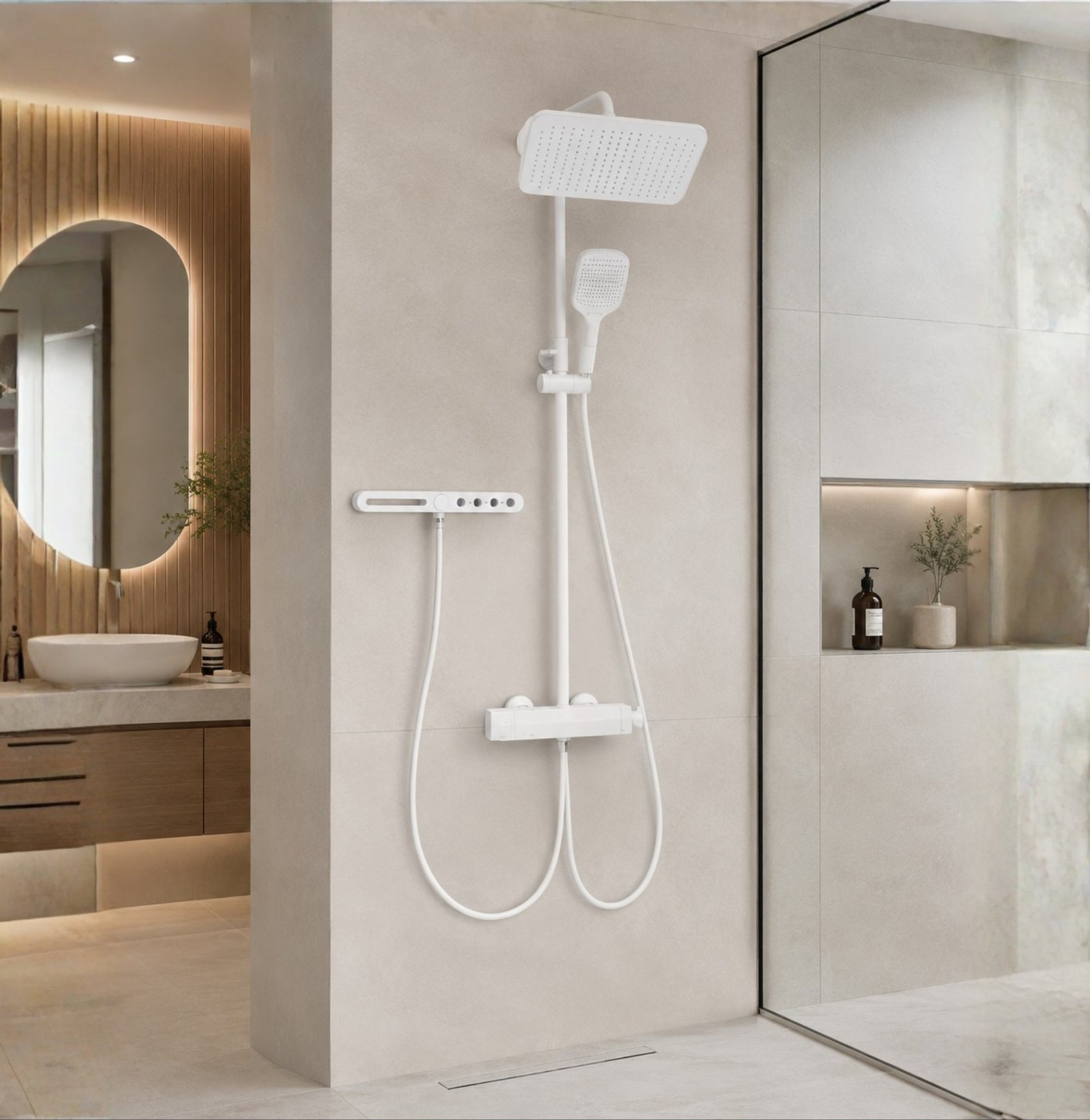 FL Shower Set FL008 – Matte White Finish - Image 4