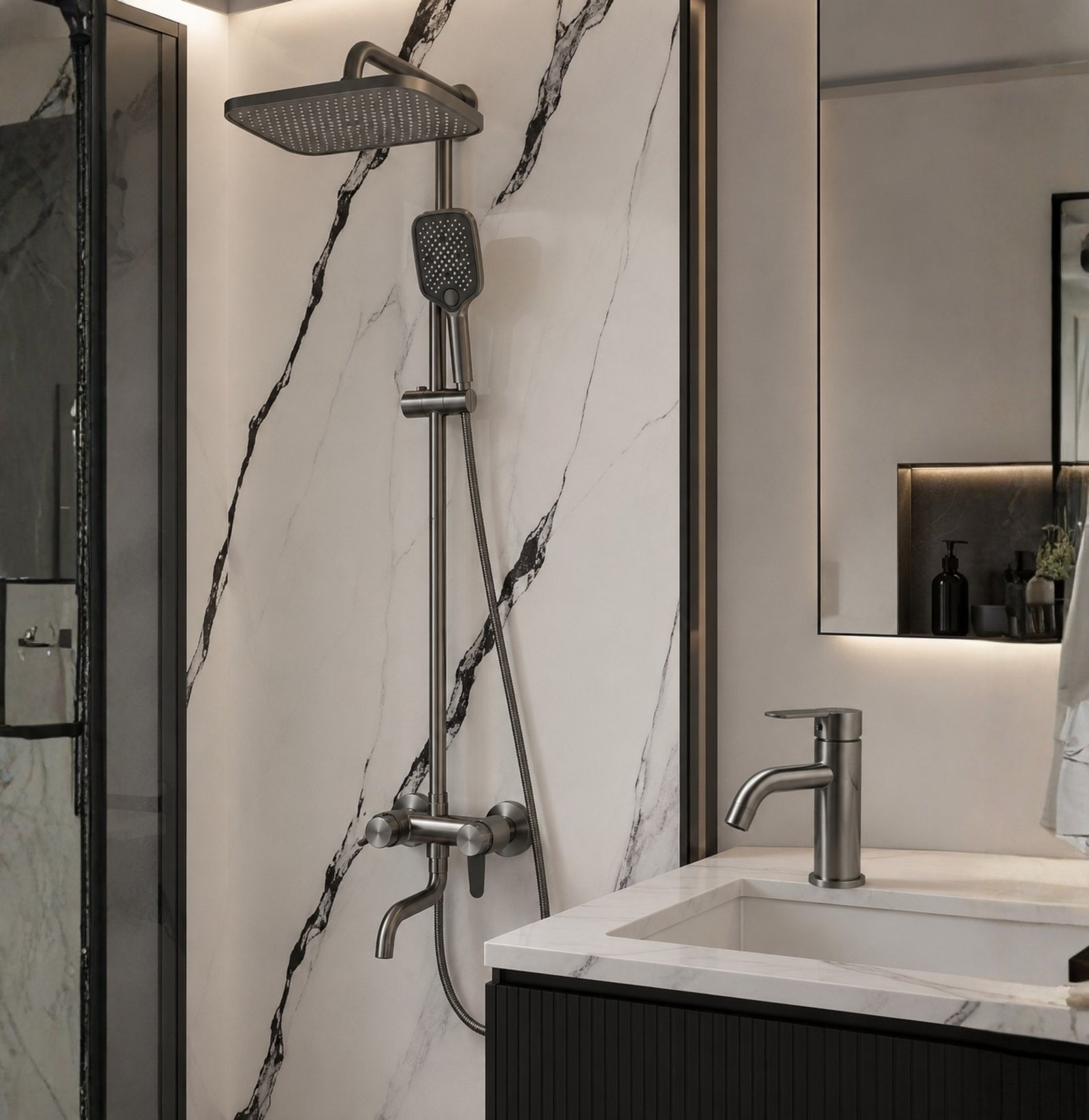 FL Shower Set 0022 FL – Gray Finish - Image 5