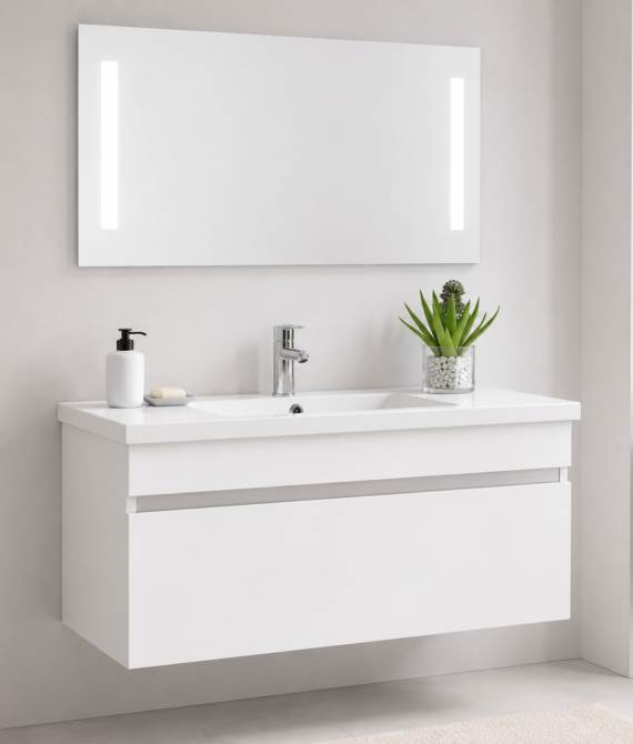GAP PVC Bathroom Vanity M-520 – White Wall Hanging Cabinet