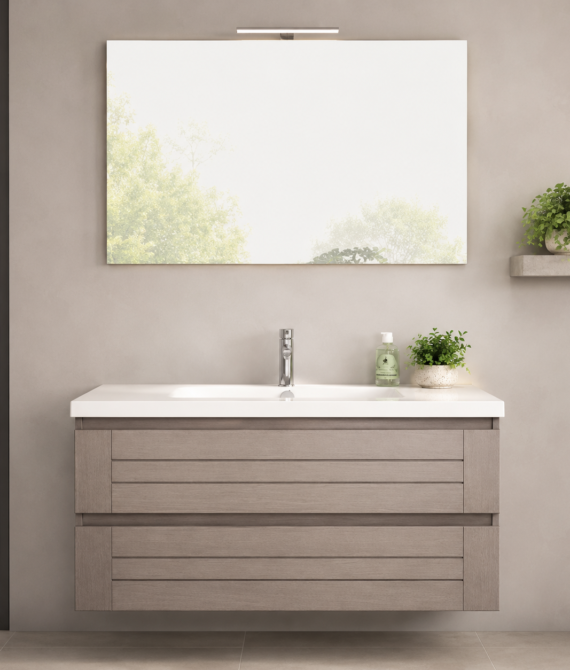 GAP PVC Bathroom Vanity M-521 – Polish Brown Wall Hanging Cabinet