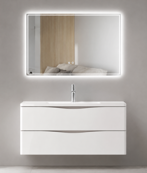 GAP PVC Bathroom Vanity M-522 – White Glossy & Matte Wall Hanging Cabinet