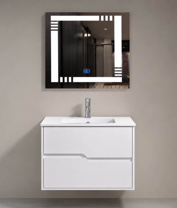 GAP PVC Bathroom Vanity M-524 – White Wall Hanging Vanity Cabinet