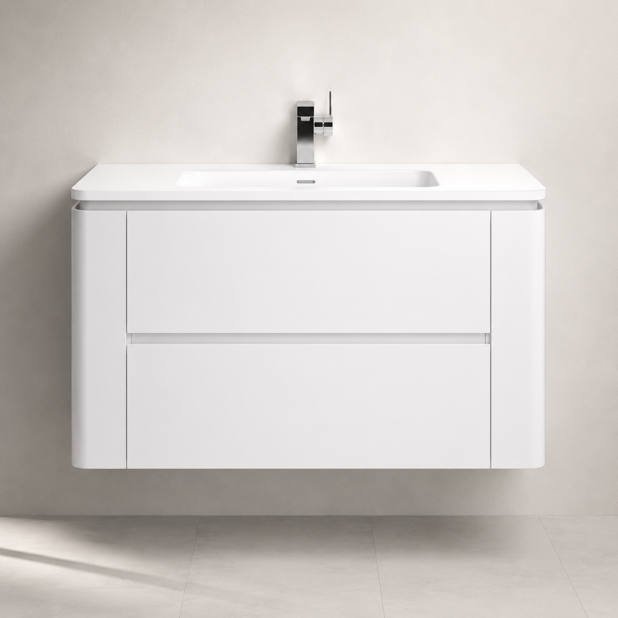GAP PVC Bathroom Vanity M-525 – White Wall Hanging Vanity Cabinet