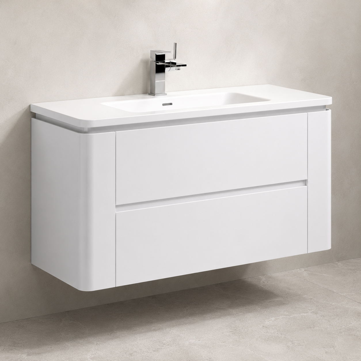 GAP PVC Bathroom Vanity M-525 – White Wall Hanging Vanity Cabinet - Image 4