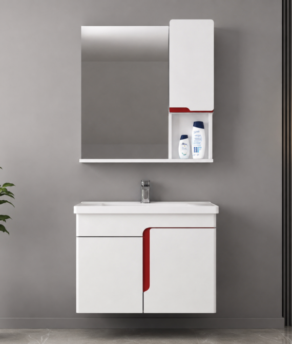 GAP PVC Bathroom Vanity M-530 – White Wall-Hanging Vanity Cabinet