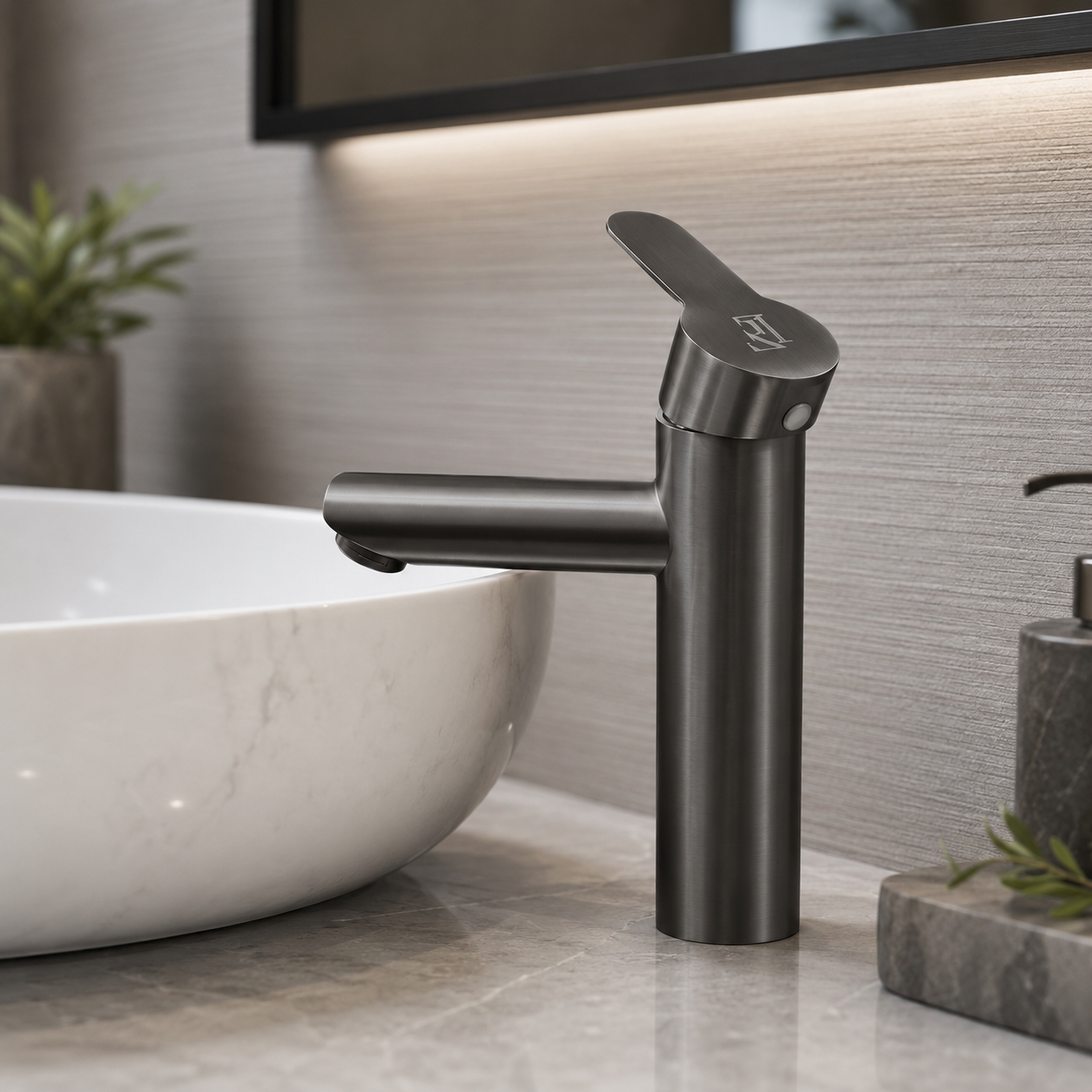 FL Basin Mixer Q005 – Gun Grey - Image 3