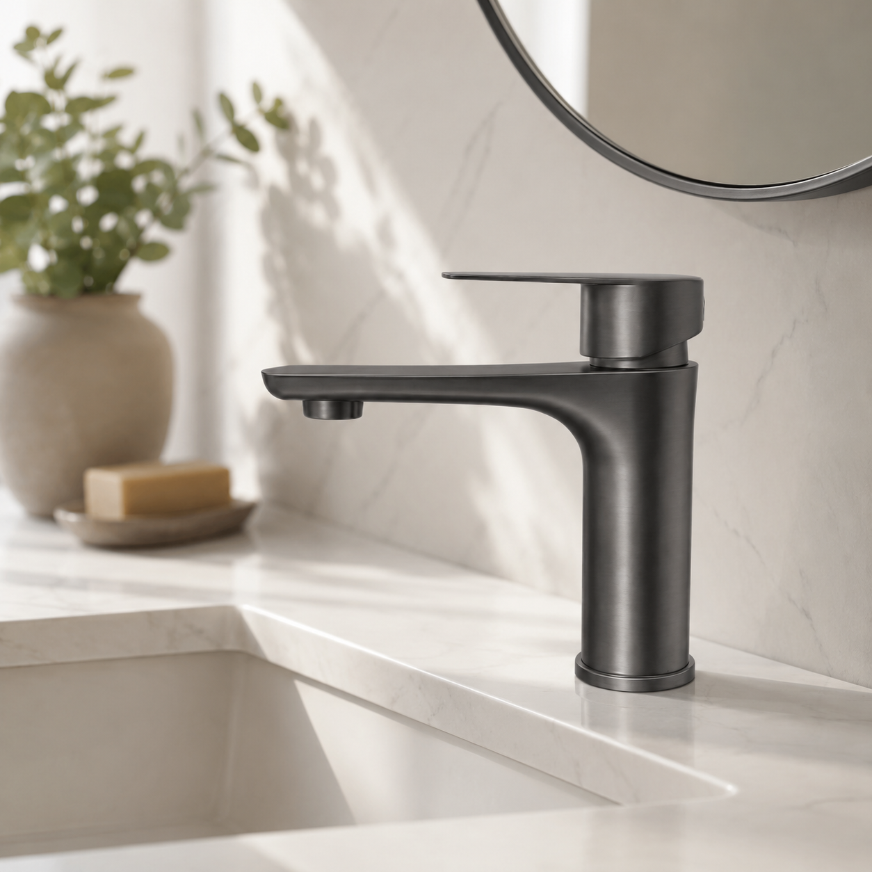 FL Basin Mixer Q001 – Gun Grey - Image 3