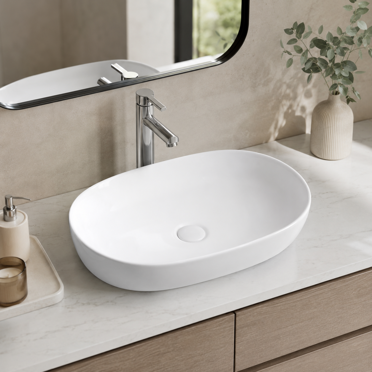Sapphire Oval Countertop Vanity Basin – Code 1214 - Image 2