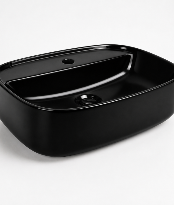 Sapphire Black Rectangular Countertop Vanity Basin – Code 1597MB