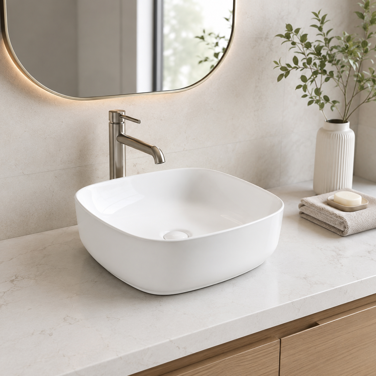 Sapphire Square Countertop Vanity Basin – Code 1595 - Image 3