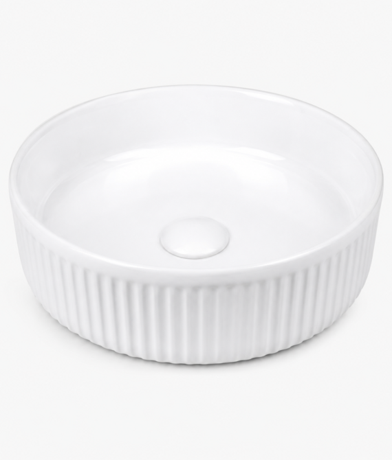 Sapphire Fluted Round Countertop Vanity Basin – Code 1500-370