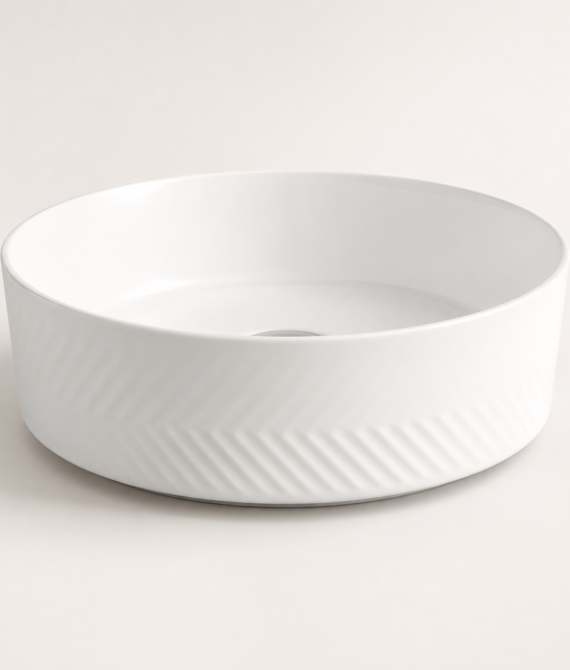 Sapphire Textured Round Countertop Vanity Basin – Code 1522