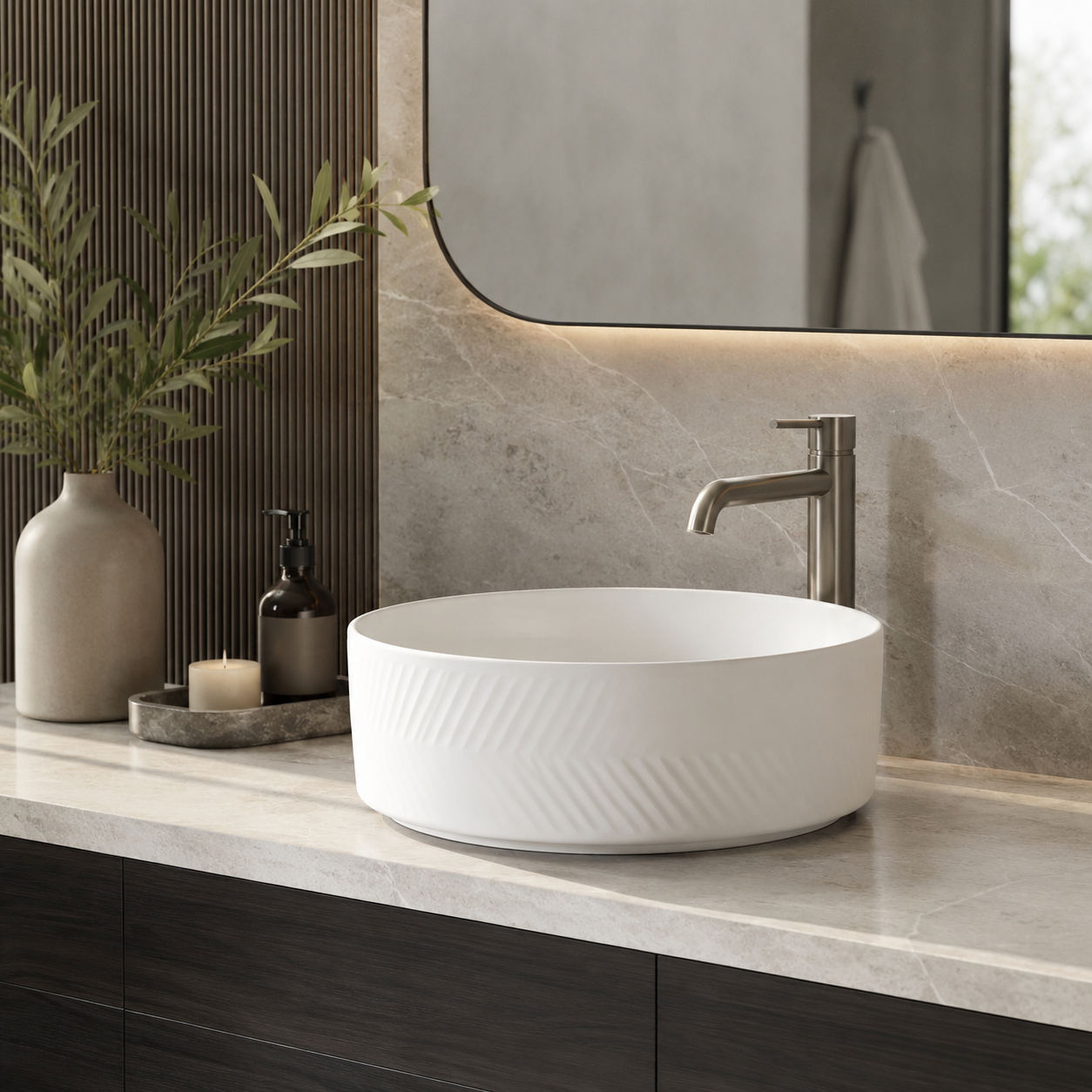 Sapphire Textured Round Countertop Vanity Basin – Code 1522 - Image 4
