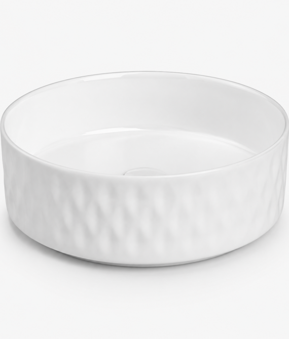 Sapphire Geometric Textured Round Countertop Vanity Basin – Code 1523