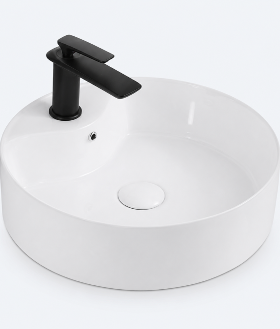 Sapphire Round Countertop Vanity Basin with Tap Deck – Code 1013-460