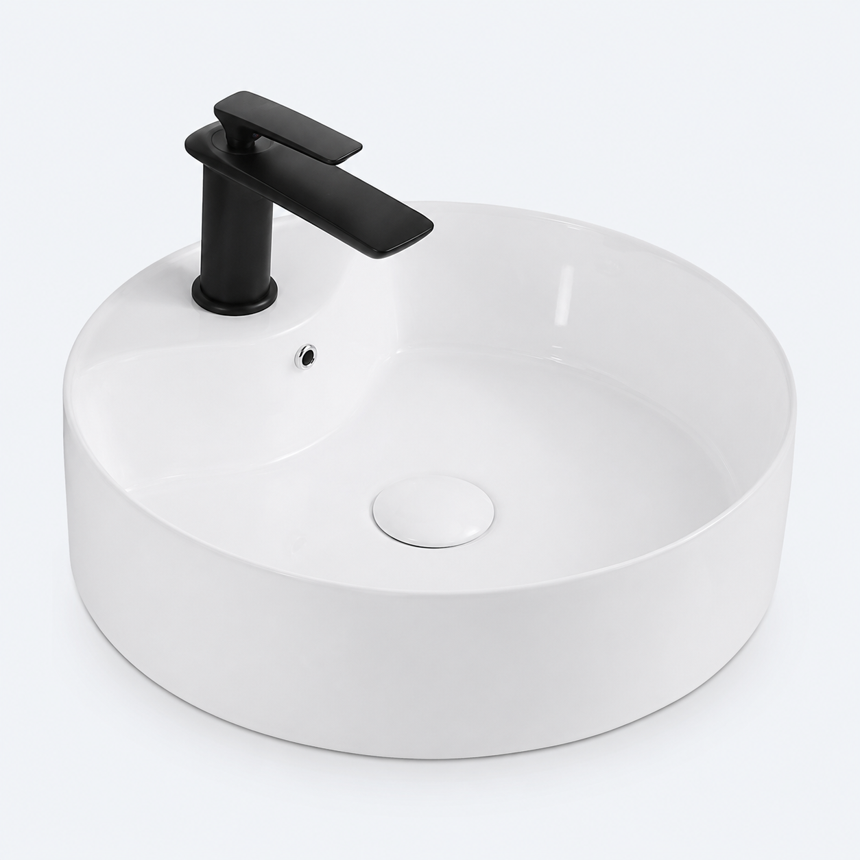 Sapphire Round Countertop Vanity Basin with Tap Deck – Code 1013-460