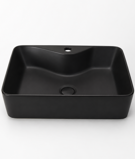 Sapphire Matte Black Rectangular Countertop Vanity Basin – Code 1011-480MB